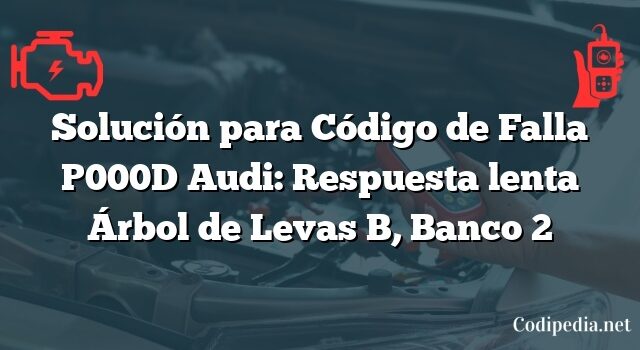 Solución para Código de Falla P000D Audi: Respuesta lenta Árbol de Levas B, Banco 2