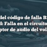 Causa del código de falla B1136 en Ford: Falla en el circuito del interruptor de audio del volante #2