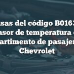 Causas del código B0163 en sensor de temperatura del compartimento de pasajeros de Chevrolet