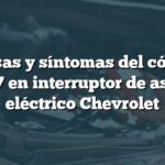 Causas y síntomas del código B2197 en interruptor de asiento eléctrico Chevrolet