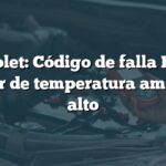 Chevrolet: Código de falla B0160 - Sensor de temperatura ambiente alto