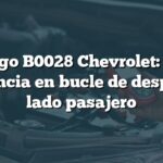 Código B0028 Chevrolet: Baja resistencia en bucle de despliegue lado pasajero