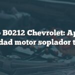 Código B0212 Chevrolet: Apertura velocidad motor soplador trasero