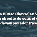 Código B0432 Chevrolet: Voltaje bajo en circuito de control del relé de desempañador trasero