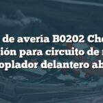 Código de avería B0202 Chevrolet: Solución para circuito de motor del soplador delantero abierto