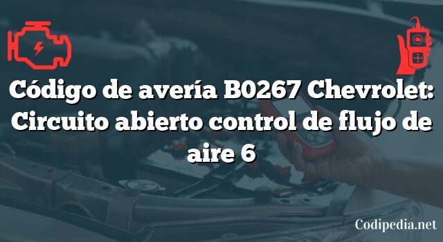 Código de avería B0267 Chevrolet: Circuito abierto control de flujo de aire 6