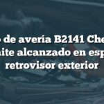 Código de avería B2141 Chevrolet: Límite alcanzado en espejo retrovisor exterior