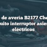Código de avería B2177 Chevrolet: Circuito interruptor asientos eléctricos