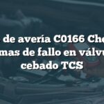 Código de avería C0166 Chevrolet: Síntomas de fallo en válvula de cebado TCS