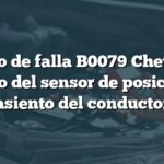 Código de falla B0079 Chevrolet: Circuito del sensor de posición del asiento del conductor