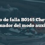 Código de falla B0145 Chevrolet: Actuador del modo auxiliar