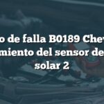 Código de falla B0189 Chevrolet: Rendimiento del sensor de carga solar 2