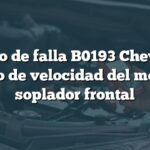 Código de falla B0193 Chevrolet: Circuito de velocidad del motor del soplador frontal