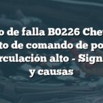 Código de falla B0226 Chevrolet: Circuito de comando de posición de recirculación alto - Significado y causas