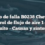 Código de falla B0238 Chevrolet: Control de flujo de aire 1 en el circuito - Causas y síntomas