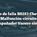 Código de falla B0283 Chevrolet: Malfunción circuito desempañador trasero eléctrico