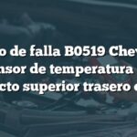 Código de falla B0519 Chevrolet: Sensor de temperatura del conducto superior trasero de aire