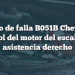 Código de falla B051B Chevrolet: Control del motor del escalón de asistencia derecho