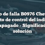 Código de falla B0976 Chevrolet: Circuito de control del indicador de apagado - Significado y solución