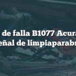 Código de falla B1077 Acura: Error de señal de limpiaparabrisas