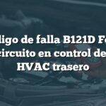 Código de falla B121D Ford: Cortocircuito en control de modo HVAC trasero