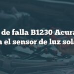 Código de falla B1230 Acura: Corto en el sensor de luz solar