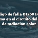 Código de falla B1258 Ford: Problema en el circuito del sensor de radiación solar