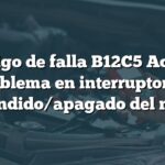 Código de falla B12C5 Acura: Problema en interruptor de encendido/apagado del motor