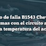 Código de falla B1543 Chevrolet: Problemas con el circuito abierto de la temperatura del aceite