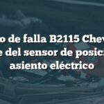Código de falla B2115 Chevrolet: Voltaje del sensor de posición del asiento eléctrico