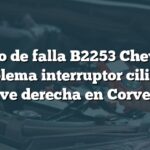 Código de falla B2253 Chevrolet: Problema interruptor cilindro llave derecha en Corvette