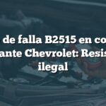 Código de falla B2515 en controles del volante Chevrolet: Resistencia ilegal