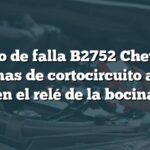 Código de falla B2752 Chevrolet: Síntomas de cortocircuito a tierra en el relé de la bocina