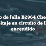 Código de falla B2964 Chevrolet: Alto voltaje en circuito de llave de encendido