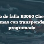 Código de falla B3060 Chevrolet: Problemas con transpondedor no programado