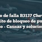 Código de falla B3137 Chevrolet: Circuito de bloqueo de puertas bajo - Causas y soluciones