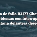 Código de falla B3177 Chevrolet: Problemas con interruptor ventana delantera derecha