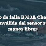 Código de falla B323A Chevrolet: Señal inválida del sensor superior manos libres