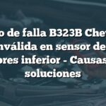Código de falla B323B Chevrolet: señal inválida en sensor de manos libres inferior - Causas y soluciones