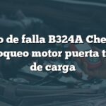 Código de falla B324A Chevrolet: Desbloqueo motor puerta trasera de carga