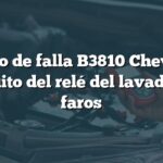 Código de falla B3810 Chevrolet: Circuito del relé del lavador de faros