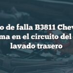 Código de falla B3811 Chevrolet: Problema en el circuito del relé de lavado trasero