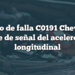Código de falla C0191 Chevrolet: Voltaje de señal del acelerómetro longitudinal