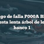 Código de falla P000A BMW: Respuesta lenta árbol de levas A, banco 1