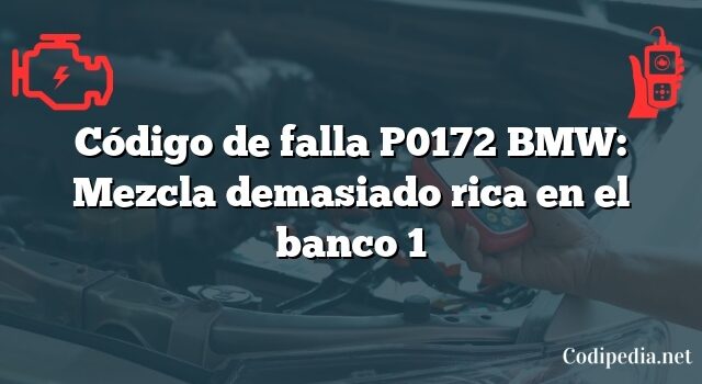 Código de falla P0172 BMW: Mezcla demasiado rica en el banco 1