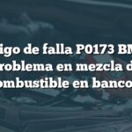 Código de falla P0173 BMW: Problema en mezcla de combustible en banco 2