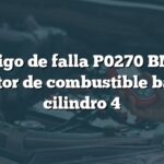 Código de falla P0270 BMW: Inyector de combustible bajo en cilindro 4