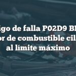 Código de falla P02D9 BMW: Inyector de combustible cilindro 7 al límite máximo