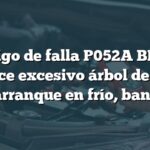 Código de falla P052A BMW: Avance excesivo árbol de levas en arranque en frío, banco 1