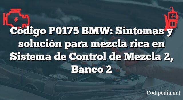 Código P0175 BMW: Síntomas y solución para mezcla rica en Sistema de Control de Mezcla 2, Banco 2